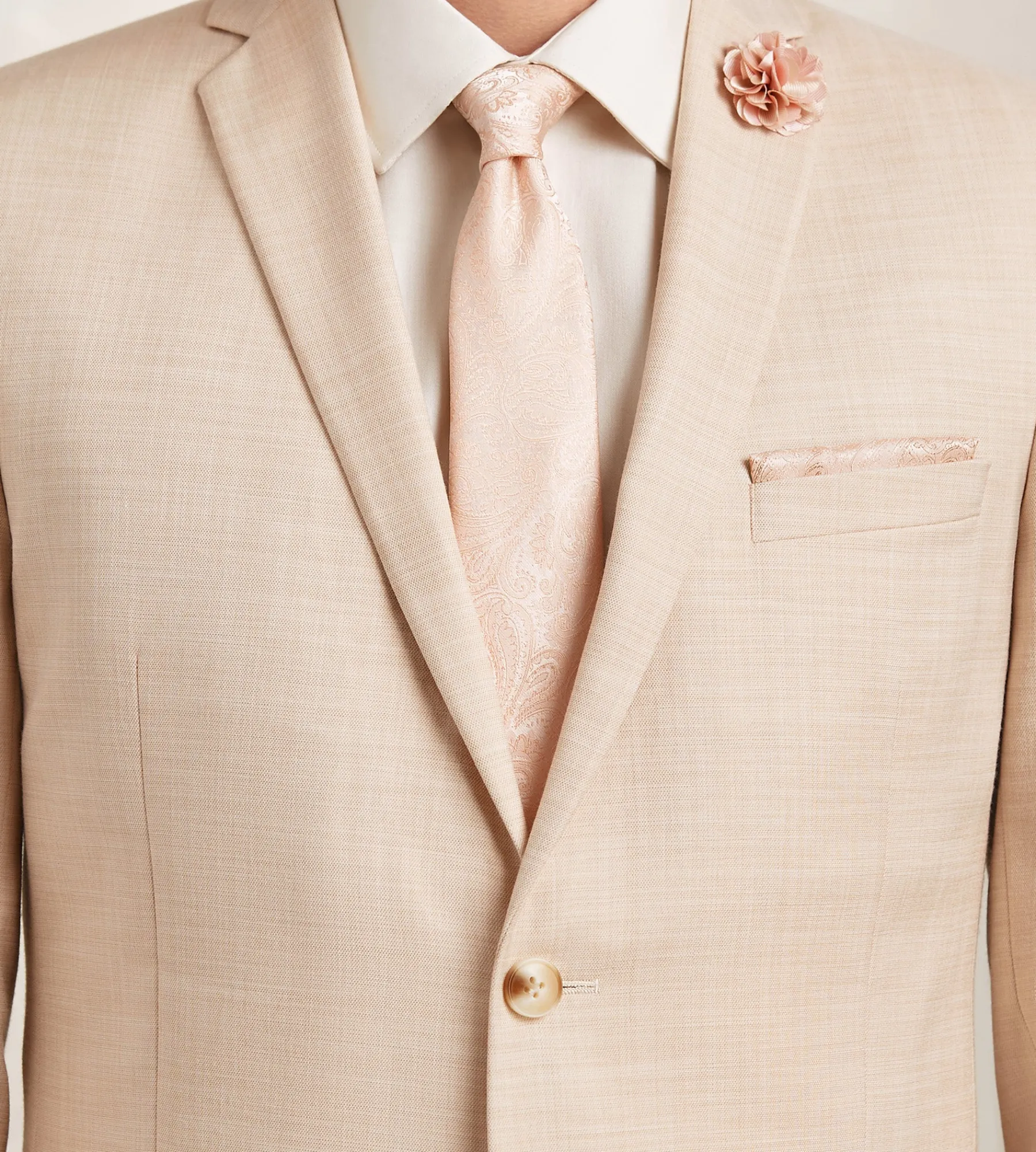 G Grafton Suit Separates*Slim Fit Pale Peach Solid Suit
