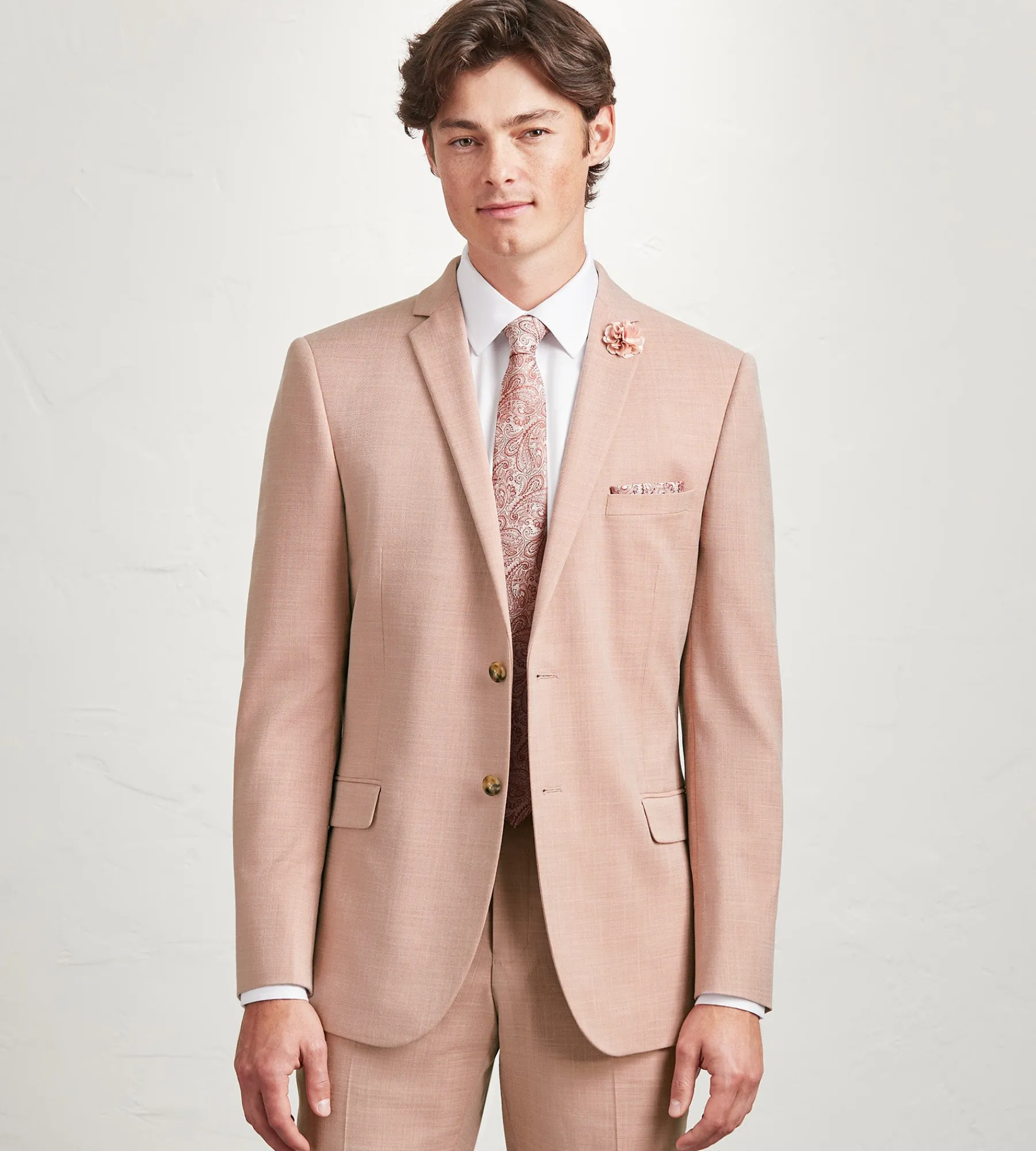 G Grafton Suit Separates*Slim Fit Pale Rose Solid Suit