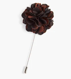 Bellissimo Lapel Pins|Cuff Links & Tie Bars*Solid Flower Lapel Pin Black