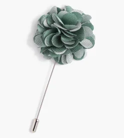 Bellissimo Lapel Pins|Cuff Links & Tie Bars*Solid Flower Lapel Pin Black