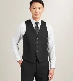 G Grafton Vests*Solid Suit Vest Black