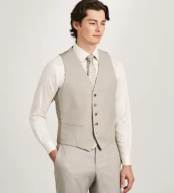 G Grafton Vests*Solid Suit Vest Tan