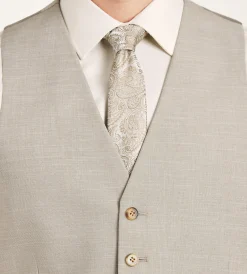G Grafton Vests*Solid Suit Vest Tan