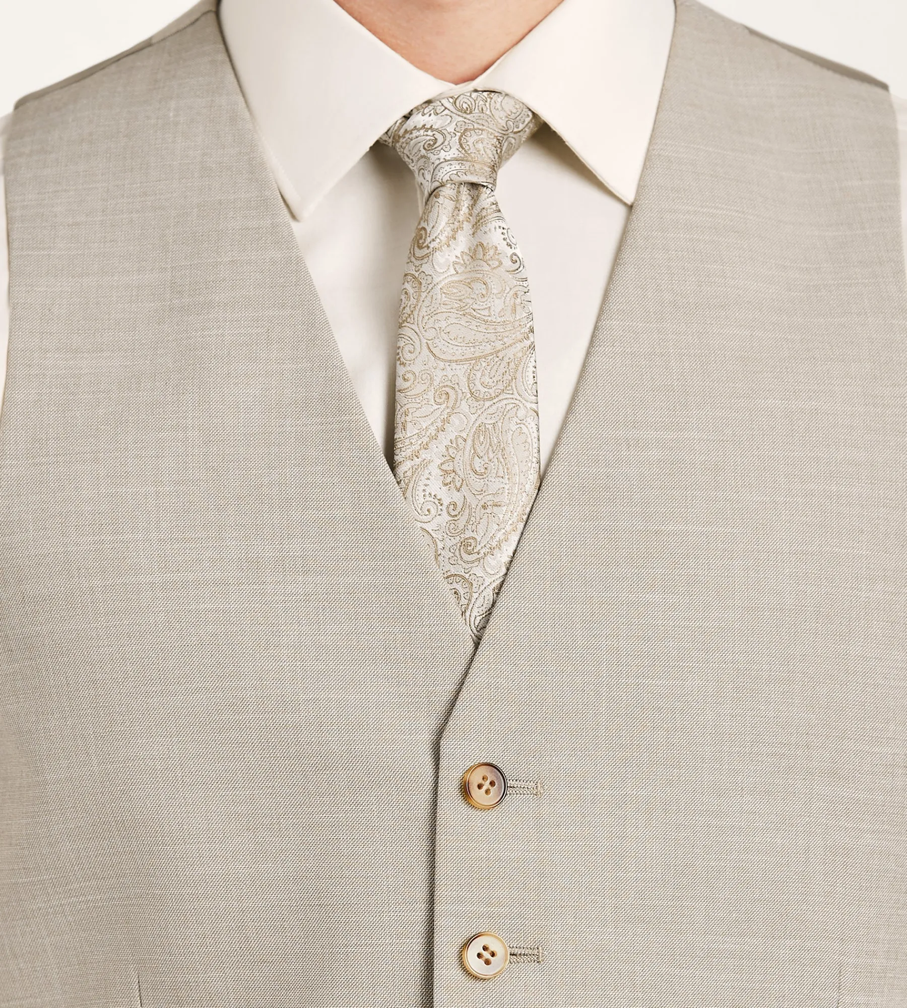 G Grafton Vests*Solid Suit Vest Tan