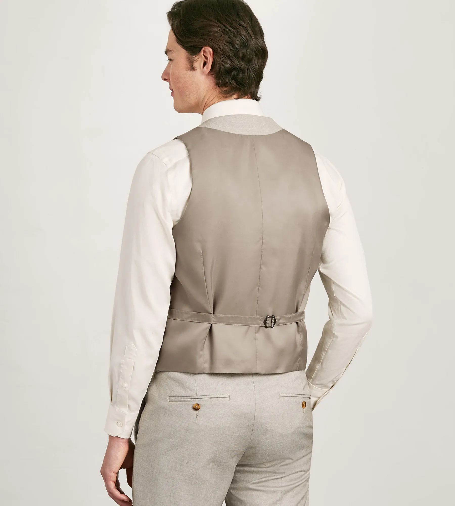 G Grafton Vests*Solid Suit Vest Tan