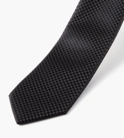 Bellissimo Ties*Tonal Houndsthooth Tie Black