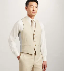 G Grafton Vests*Solid Suit Vest Wheat